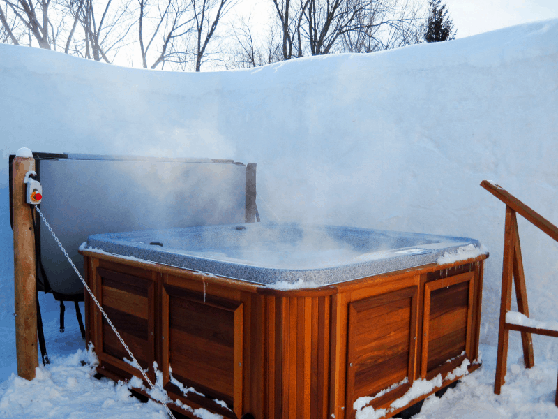 Arctic Spas Hot tub outside in winter