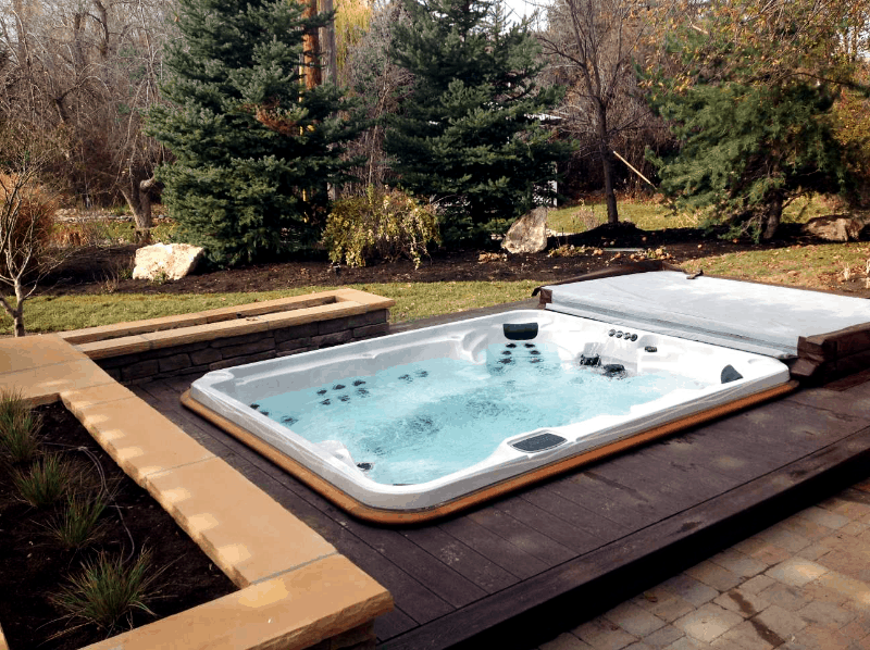 Arctic Spas Hot tub build in a deck