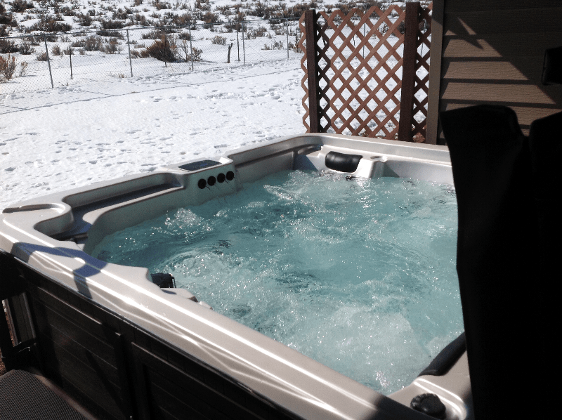 Arctic Spas Hot tub outside in winter